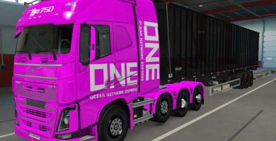 skin volvo fh16 2012 8x4 one pink 1 39 1